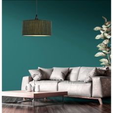 Tmavozelené závesné svietidlo s textilným tienidlom ø 30 cm Patti – Candellux Lighting