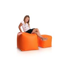 Sedací vak taburetka malá oranžová TiaHome