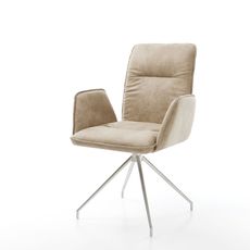 Otočná stolička Vinja-Flex béžová vintage krížová základňa zúžená