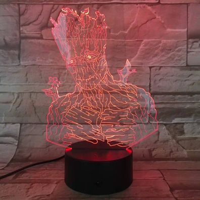 3Dmix 3DL-DRGB039 – 3D LED nočná lampa - Groot (Grút) (Dual RGB)