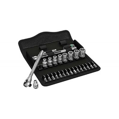 Wera 004020 Sada račňových kľúčov 1/4" 8100 SA 10 Zyklop Metal, priechodný štvorhran, palec (sada 28 dielov)