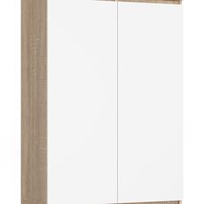 Ak furniture Šatníková skriňa s nadstavcom Star 90 cm dub sonoma/biela