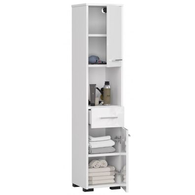 Kúpeľňová skrinka Fin 2D 1SZ 1W biela lesk