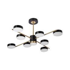 LED Luster na tyči 8xLED/7W/230V + LED/6W 3000-6000K pr. 77 cm zlatá/čierna
