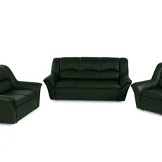 Kožená sedacia súprava DUBAJ LUX 3+2+1, tm. zelená (K-32)