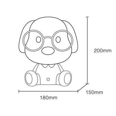 Globo 21761B - LED stmievateľná detská lampička PUPPY 1W/5V 500mAh modrá