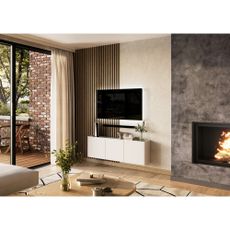 Biely TV stolík 138x45 cm Piana – Germania