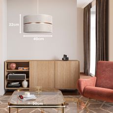 Duolla - Luster na lanku DUO 1xE27/15W/230V pr. 40 cm biela/zlatá
