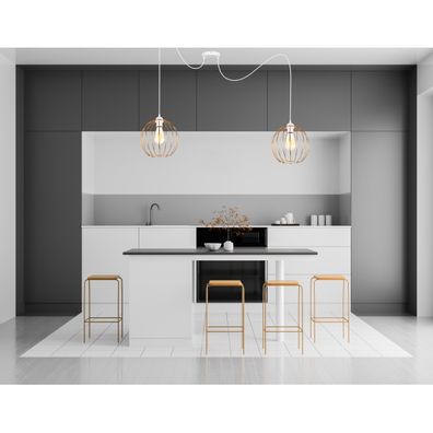 Luster na lanku MATT 2xE27/60W/230V pavúk biela/medená