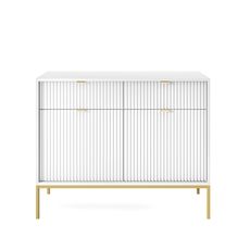 Piaski Komoda Nova 104 cm se zásuvkami bílá/zlatá