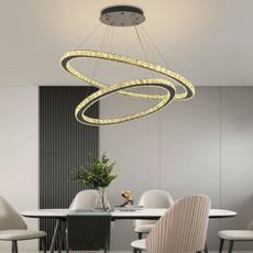 LED Stmievateľný luster na lanku LED/160W/230V 3000-6500K strieborná + DO