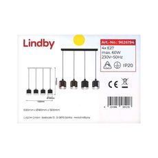 Lindby - Luster na lanku TALLINN 4xE27/60W/230V