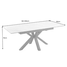 Jedálenský stôl Eternity 160-200cm mramorový vzhľad