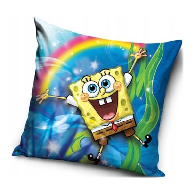 Vankúš SpongeBob a dúha - 40 x 40 cm