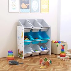 KONDELA Darling Typ 3 organizér na hračky kombinácia farieb / vzor