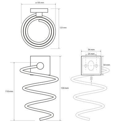 SAPHO XQ005 X-Square Držiak fénu špirálový, strieborná