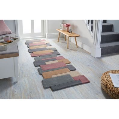 Vlnený koberec Flair Rugs Collage Earthy, 60 x 230 cm