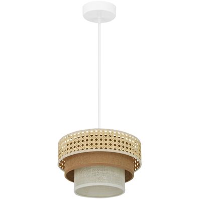 Brilagi - Luster na lanku CEDAR LUNETA 1xE27/15W/230V pr. 25 ratan/hnedá/krémová