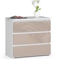 Ak furniture Komoda CL3 60 cm biela/cappuccino lesk