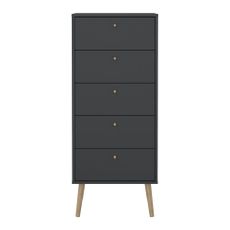 Antracitová vysoká komoda 50x120 cm Bodo – Tvilum