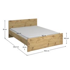 KONDELA Airon 160 posteľový rám dub artisan