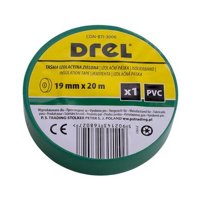 DREL Izolačná páska PVC zelená 19mm x 0,18mm x 20m