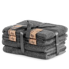 DecoKing Sada ručníků DekoKing Bamby 2+4 ks šedá