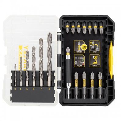 Stanley STA88554 19-dielna súprava vrtákov a bitov do železa