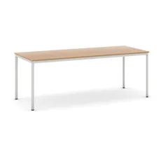 Stôl jedálenský, 2000 x 800 mm, sivá podnož, buk