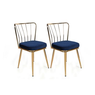 Sada jedálenských stoličiek Yildiz Dark Blue, 4 ks