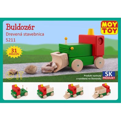 Drevená stavebnica Buldozér Moy Toy