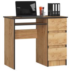 Ak furniture Písací stôl A-6 90 cm dub craft zlatý pravý