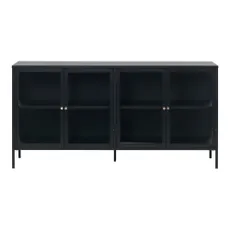 Čierna kovová vitrína 170x85 cm Carmel – Unique Furniture