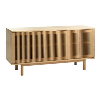 Nízka komoda v dekore duba v prírodnej farbe 143x70 cm Tiber – Unique Furniture
