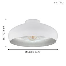 Eglo 94548 - Stropné svietidlo MOGANO 1xE27/60W/230V