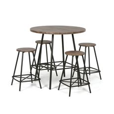 Jedálenská/barová sada WELLINGTON ROUND, stôl priemer 90 cm + 4 stoličky