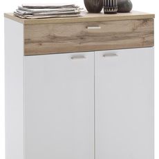 Carryhome SKRINKA NA TOPÁNKY, biela, farba duba, 74/95/40 cm