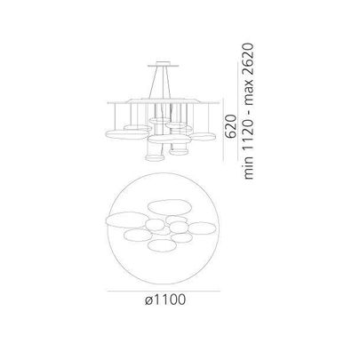 Artemide 1367110A - LED Stmievateľný luster na lanku MERCURY LED/58W/230V 3000K