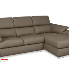 Kožená rohová sedacia súprava LOREN II, pravá, sv. hnědá (romana - 2029 nut brown)