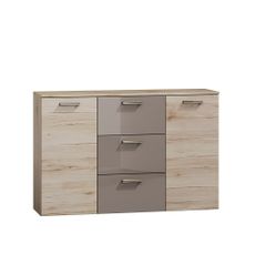 Komoda, dub san marino/latte vysoký lesk HG, ASSOR