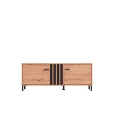 Hom`in TV DIEL, čierna, dub artisan, 131,4/52/40 cm