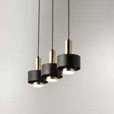 Luster na lanku RIF LUX 3xGX53/12W/230V čierna/zlatá