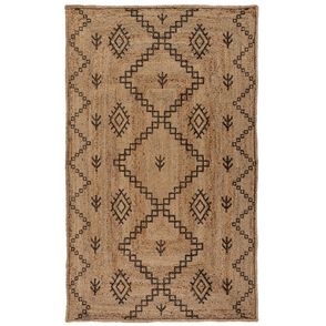 Flair Rugs koberce Kusový koberec Printed Jute Rowen Natural/Black - 80x150 cm