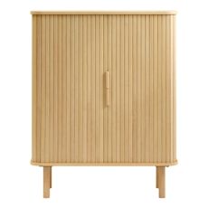 Skrinka v dekore duba s posuvnými dverami v prírodnej farbe 113x90 cm Cavo – Unique Furniture