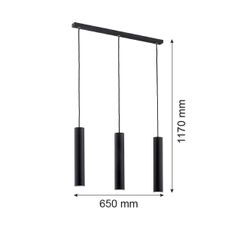 Argon 6112 - Luster na lanku GOMERA 3xGU10/5W/230V čierna