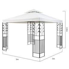 Blumfeldt Odeon Beige, záhradný altánok, 3 x 3 m, oceľ, polyester, svetlobéžový