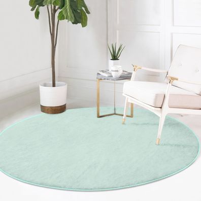 Prateľný okrúhly koberec v mentolovozelenej farbe vhodný pre robotické vysávače ø 120 cm Comfort – Mila Home