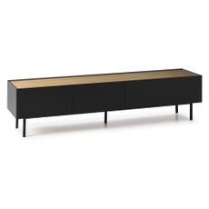 Čierny/v prírodnej farbe TV stolík v dekore duba 180x45 cm Arista – Teulat
