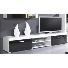 CAMA MEBLE Samba REG8 tv stolík biela / čierny lesk