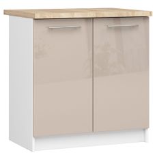 Ak furniture Kuchyňská skříňka Olivie S 80 cm 2D bílá/cappuccino lesk